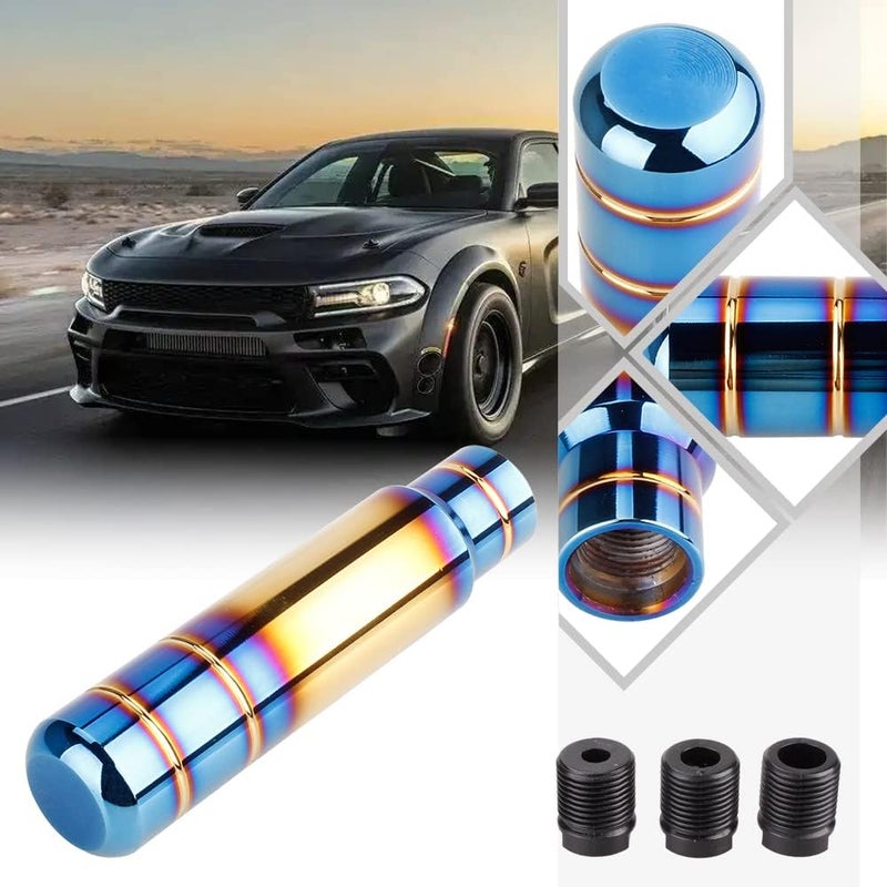 BARTOO Aluminum Alloy Heavy Weighted Shifter Knob, 5" Auto Gear Shift Knob, Car Gear Lever Stick Shifter Handle,with 3 Threaded Adapters M8 M10 M12,Fit Most Automatic Manual Vehicle(Gold Plated) - Image 1